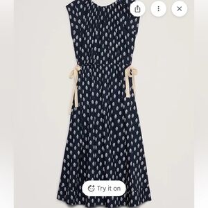 Banana Republic Tie-waist Midi Flare Dress |